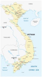  Magnetische Landkarte Vietnam, politische, gelbe