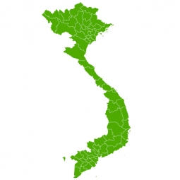  Magnetische Landkarte Vietnam, illustrierte, grüne