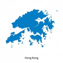  Magnetische Landkarte Hong Kong, illustrierte, blaue