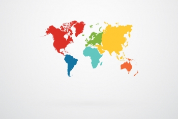  Magnetische Landkarte Welt, illustrierte, bunte