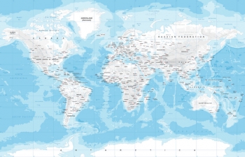 Magnetische Landkarte Welt, illustrierte, detaillierte