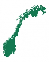  Magnetische Landkarte Norwegen, illustrierte, grüne
