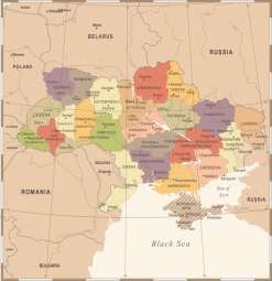  Magnetische Landkarte Ukraine, illustrierte, bunte