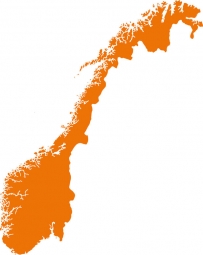  Magnetische Landkarte Norwegen, illustrierte, orange
