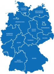  Magnetische Landkarte Deutschland, illustrierte, blaue