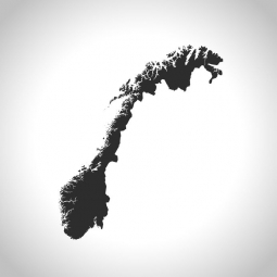  Magnetische Landkarte Norwegen, illustrierte, graue