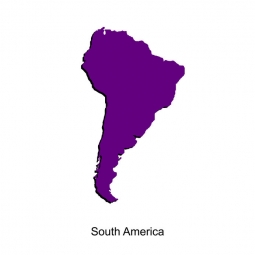  Magnetische Landkarte Südamerika, illustrierte, lila