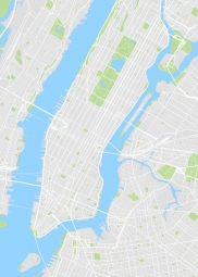  Magnetische Landkarte New York , illustrierte, ohne Beschriftungen