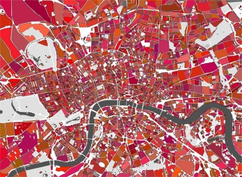  Magnetische Landkarte London, illustrierte, bunte