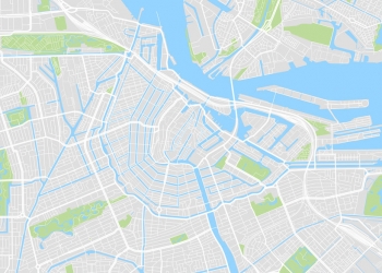  Magnetische Landkarte Amsterdam, illustrierte, bunte