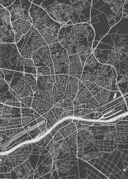  Magnetische Landkarte Frankfurt, illustrierte, schwarze