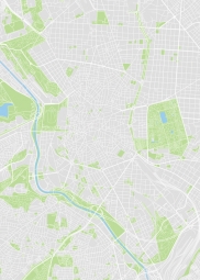  Magnetische Landkarte Madrid, illustrierte, bunte