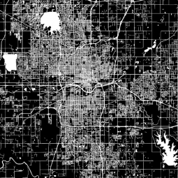  Magnetische Landkarte Oklahoma, illustrierte, schwarz-weiße