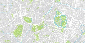  Magnetische Landkarte Tokyo, illustrierte, bunte