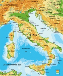  Magnetische Landkarte Italien, geografische, bunte