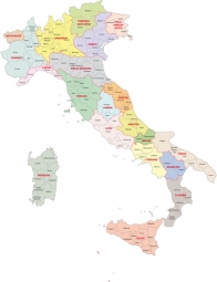  Magnetische Landkarte Italien, administrative, bunte
