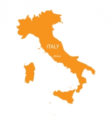  Magnetische Landkarte Italien, illustrierte, orange