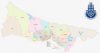  Magnetische Landkarte Istanbul, administrative, bunte