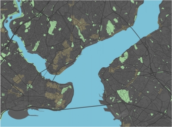  Magnetische Landkarte Istanbul, illustrierte, bunte