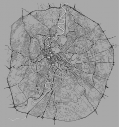  Magnetische Landkarte Rom, illustrierte, graue