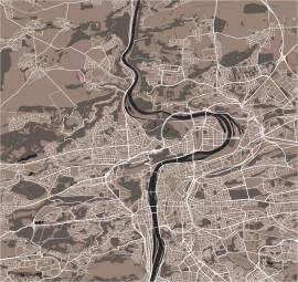  Magnetische Landkarte Prag, illustrierte, bunte