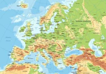  Magnetische Landkarte Europa, geografische, bunte