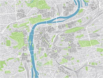  Magnetische Landkarte Prag, illustrierte, bunte