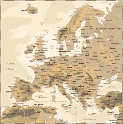  Magnetische Landkarte Europa, geografische, bunte