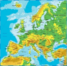  Magnetische Landkarte Europa, geografische, bunte