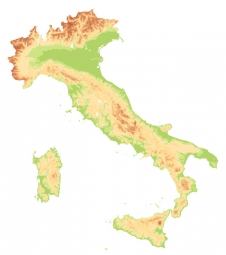  Magnetische Landkarte Italien, geografische, ohne Beschriftungen