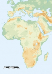  Magnetische Landkarte Afrika, geografische, ohne Beschriftungen
