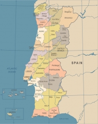  Magnetische Landkarte Portugal, illustrierte, bunte