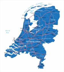  Magnetische Landkarte Niederlande, administrative, blaue