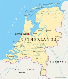  Magnetische Landkarte Niederlande, politische, bunte