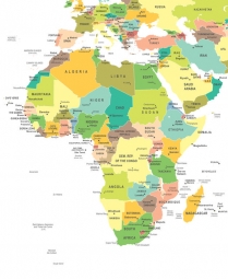  Magnetische Landkarte Afrika, politische, bunte
