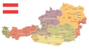  Magnetische Landkarte Österreich, vintage, bunte