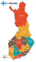  Magnetische Landkarte Finnland, illustrierte, bunte