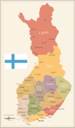  Magnetische Landkarte Finnland, illustrierte, bunte