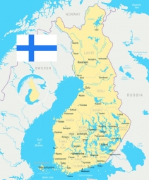  Magnetische Landkarte Finnland, illustrierte, bunte