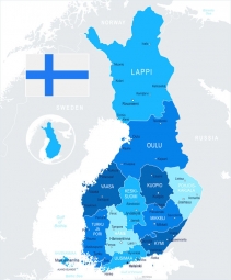  Magnetische Landkarte Finnland, illustrierte, blaue