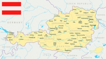  Magnetische Landkarte Österreich, illustrierte, bunte