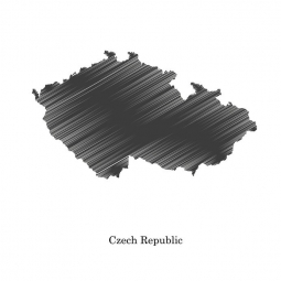  Magnetische Landkarte Tschechische Republik, illustrierte, graue