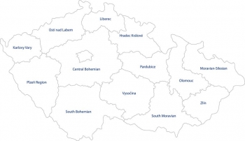  Magnetische Landkarte Tschechische Republik, administrative, weiße