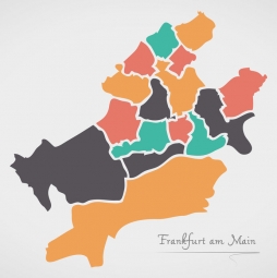  Magnetische Landkarte Frankfurt, illustrierte, bunte