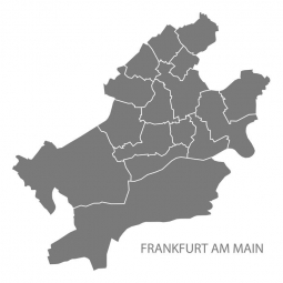  Magnetische Landkarte Frankfurt, illustrierte, graue