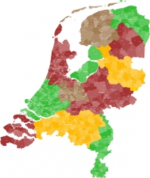  Magnetische Landkarte Niederlande, administrative, bunte