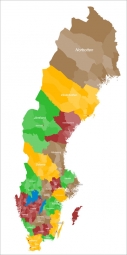 Magnetische Landkarte Schweden, administrative, bunte
