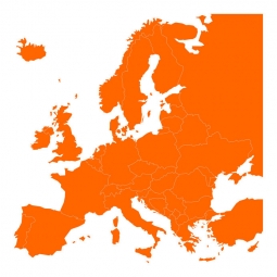  Magnetische Landkarte Europa, illustrierte, orange